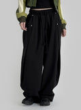 Maxi wide washed pants