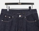 Chavel Button Back Adjust Wide Denim Pants