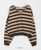 Koshiro Stripe Crop Hoodie
