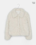 Leon collar quilted fur half jacket