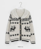 Kyuin Duffle Collar Knit Nordic Cardigan