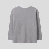 Pins Waffle Loose Fit U-neck Long Sleeve