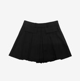 Laminet pocket pleated skirt