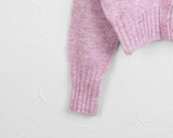 Dael diagonal button bokashi knit long sleeve cardigan