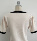 Eloa Square Color Matching Button Cardigan