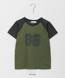 Shitsuki Color Matching Raglan Basic Short Sleeve Tee