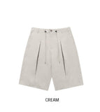 Node cut string cotton bermuda shorts