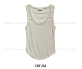 [U-BASIC/1+1] Lucy Ribbed U-Neck Mango Sleeveless