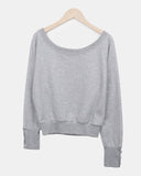 Kyuhin Sleeve Button One-Shoulder Sweatshirt