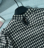 Maino Check Half-Neck Span T-shirt
