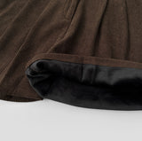 Winter Shorts Corduroy Fleece Brushed Pin Tuck Banding Short Pants