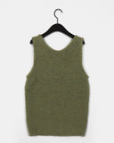 Kizen Wool Boucle Sleeveless Layered Vest Knit Mini One Piece