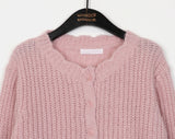 Keyshall string wavy round knit cardigan