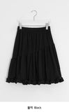 Simrin Ribbed Diagonal Shirring Midi Skirt