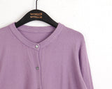 Gelo Basic Round Long Sleeve Knit Cardigan