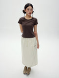 W U-Neck Crop Slim T-shirt