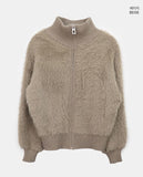 Soin Mink Fur Zip-Up Jumper