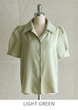Syue Short Sleeve Puff Collar Shirt Blouse