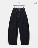 [MADE] Rude Raw Denim Stitch Balloon Fit Wide Long Pants
