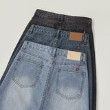 Trend Denim Midi Slit A-Line Skirt