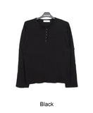 Heren Roll-up Slub Henley Neck Long Sleeve