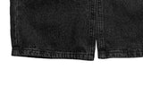 Eti Two Button Black Denim Wide Pants