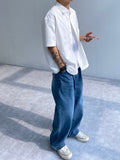 City One-Tuck Semi Balloon Fit Blue Medium Blue Denim Pants