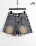 Frit Washing Short Denim Shorts