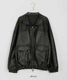 Core Pocket Two-Way Over Leather Jacket