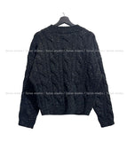 Lenny Cable Crop V-Neck Knit
