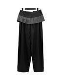 Curved Balloon Pleated Wrap Slacks