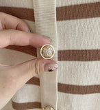 Wish Collar Stripe Color Matching Knit