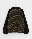 Pilky Heart Color Matching Fleece Zip-Up Jumper