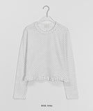 Coken Dot Frill Crop Tee