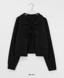 Koneli ribbon collar knit cardigan