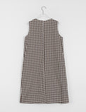 Oruni Round Collar Check Long One Piece