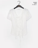 Pulleu Strap Punching Puff Blouse