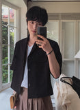 Summer rubbing linen crop jacket