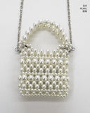 Pedin Metal Pearl Bead Pearl Tote Cross Bag