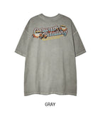 Vintage carwash print loose short sleeve