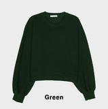 Plain Color Crop Sweatshirt