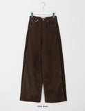 Kansho side pintuck corduroy wide pants