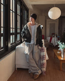 Raven Denim Crop Fur Hood Jumper