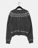 [wool5] Kotok Snowflake Winter Nordic Wool Knit Cardigan