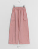 Wet Nylon Cargo Wide Pants