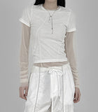 Mesh shirring round tee