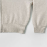 Soft and warm semi-cropped knit zip-up