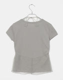 Catin Dot See-through Halter Neck Layered Short Sleeve T-Shirt