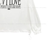 Kitten Lettering One-Shoulder String Sweatshirt