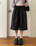 [back point!] Newo Biz Pocket Pintuck Bermuda Pants